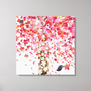 cherrytreebirdkanfas canvastryck