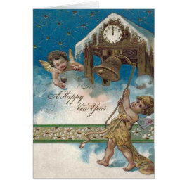Cherub Angel Clock Midnight Daisy Stars Hälsningskort