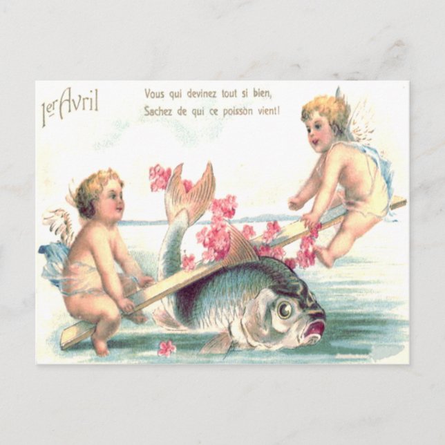 Cherub Angel See-Saw Fish Vykort (Framsida)