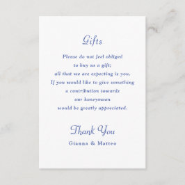 Cherub Blue Wedding Suite Details Gift Honeyfund Tilläggskort