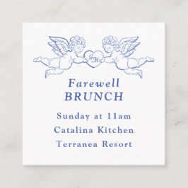 Cherub Cupid Couple Holding Heart Wedding Mini Tilläggskort