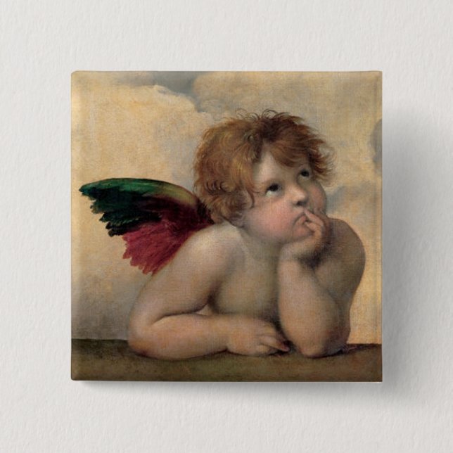 Cherub från Sistine Madonna av Raphael Knapp (Framsida)