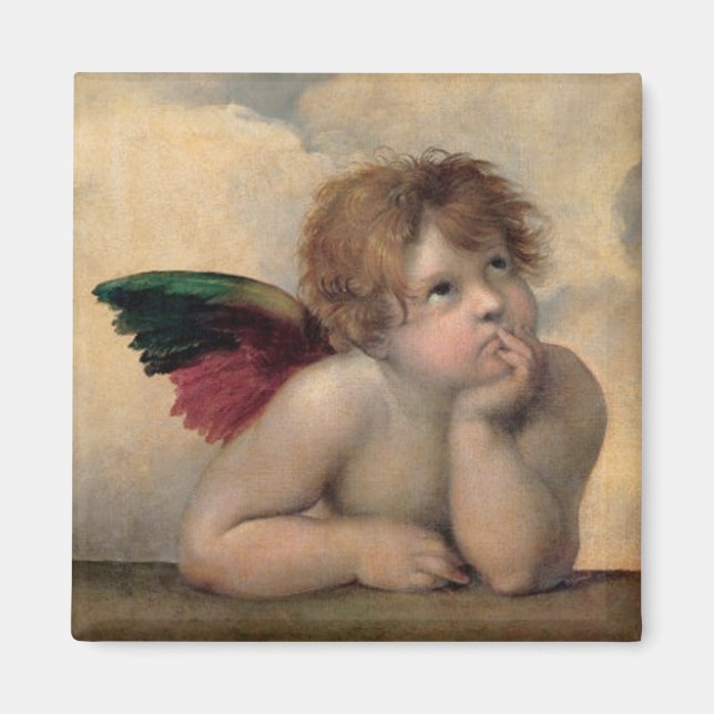Cherub från Sistine Madonna av Raphael Magnet (Framsidan)