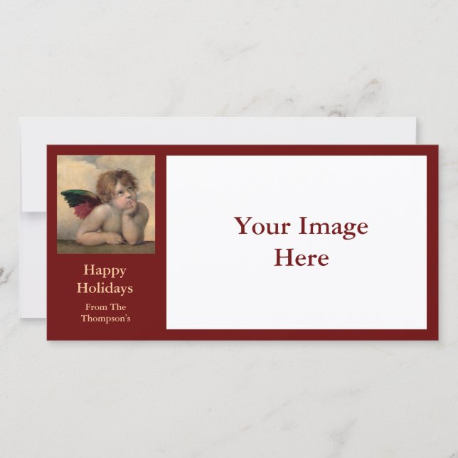 Cherub från Sistine Madonna vid Raphael Julkort (Framsida)