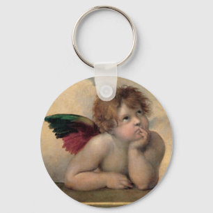 Cherub från Sistine Madonna vid Raphael Nyckelring