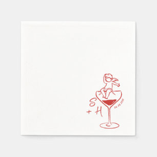 Cherub Hand plockade Cupid Icon Cocktail Bröllop Pappersservett