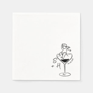 Cherub Hand plockade Cupid Icon Cocktail Bröllop Pappersservett