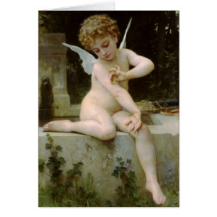 Cherub med a-fjärilen hälsningskort