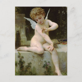Cherub med fjäril vykort