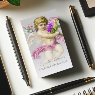 Cherub med Rosa Sash på valfritt Färg-Affärskort Visitkort