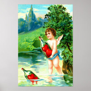 Cherub och hjärta poster