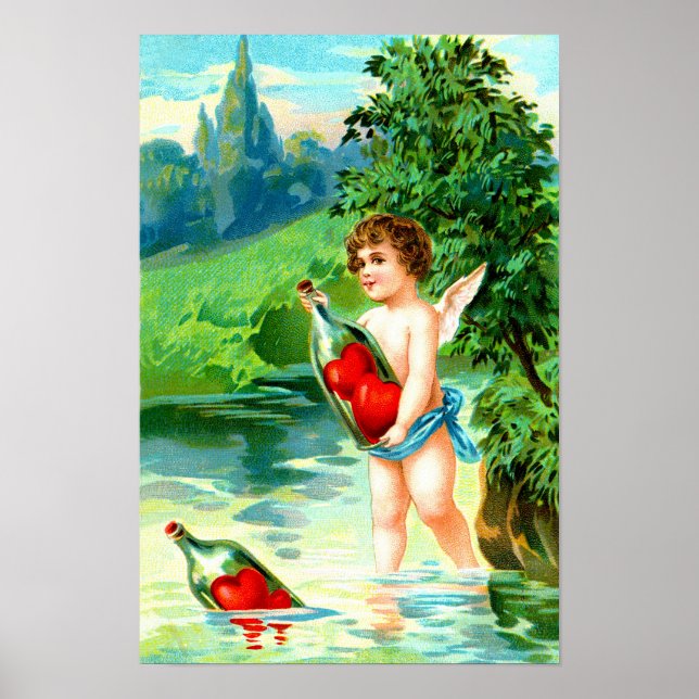 Cherub och hjärta poster (Framsidan)
