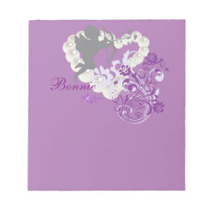 Cherub Pearls Blommigt Heart Small Note Pad Anteckningsblock