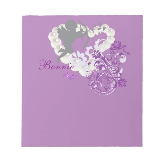Cherub Pearls Blommigt Heart Small Note Pad Anteckningsblock (Framsida)