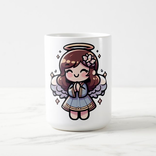 Cherubic Anime Angel - angelic, kawaii Kaffemugg (Center)