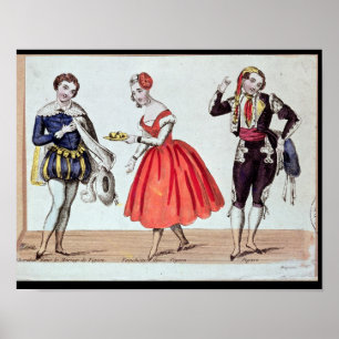 Cherubino, Fanchette och Figaro Poster