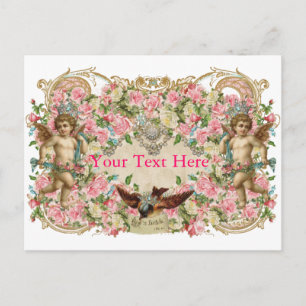 Cherubs & Bird Vykort