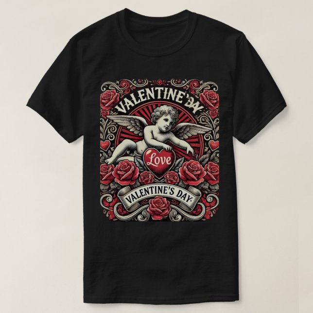 "Cherubs Kärlek Valentindag T-Shirt" T Shirt (Design framsida)