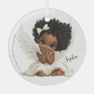 Cherub's Smile: Angelic Joy in White and Gold Julgransdekoration