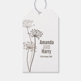 Chervil-brun vit bröllop-gåva märkre presentetikett