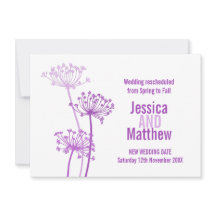 Chervil modern blomma lila bröllop har omplanerats