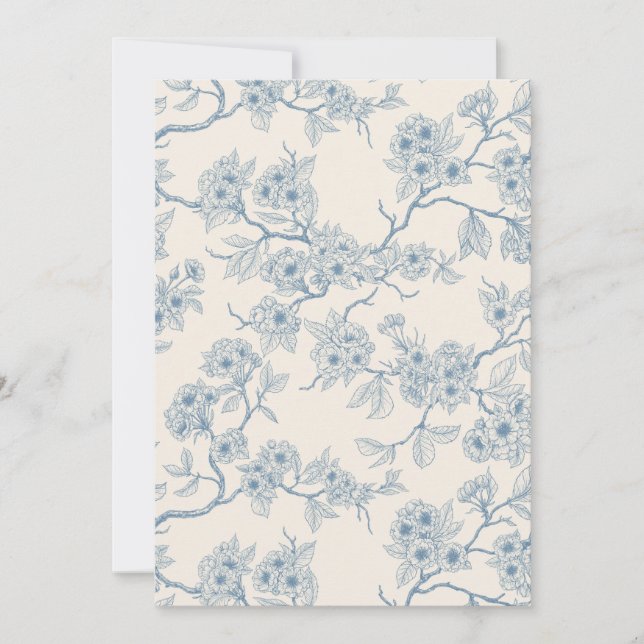 Chery blossom branches in blue and off white (Framsida)