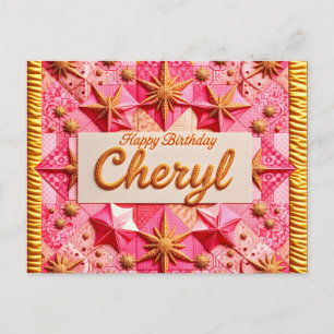 CHERYL~ GRATTIS PÅ FÖDELSEDAGEN ~  VYKORT