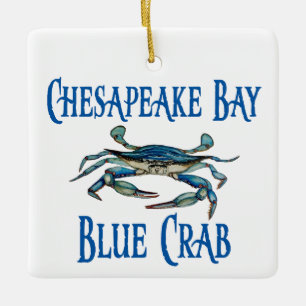Chesapeake Bay Blue Crab Julgransprydnad Keramik