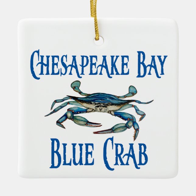 Chesapeake Bay Blue Crab Julgransprydnad Keramik (Framsida)