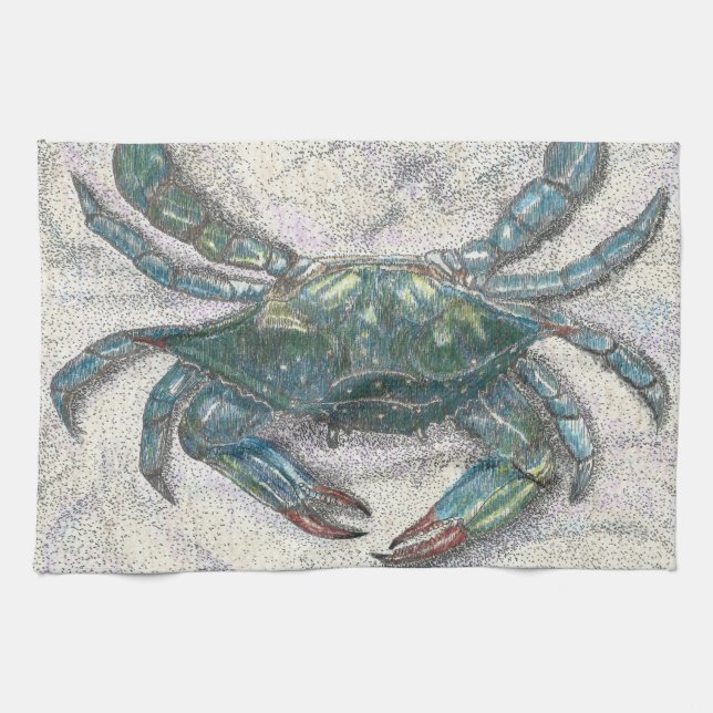 Chesapeake Bay Blue Crab Kitchen Towel Kökshandduk (Horisontell)