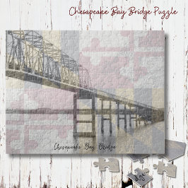 Chesapeake Bay Bridge Maryland Flagga Puzzle Pussel