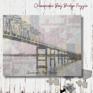 Chesapeake Bay Bridge Maryland Flagga Puzzle Pussel