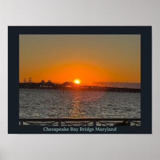 Chesapeake Bay Bridge Maryland Solnedgång Poster