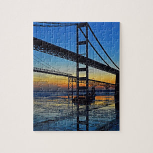 Chesapeake Bay Bridge Sunset over Isig Vatten Pussel
