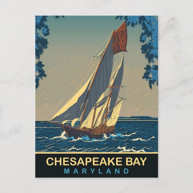 Chesapeake Bay, Maryland, Travel Vykort (Framsida)