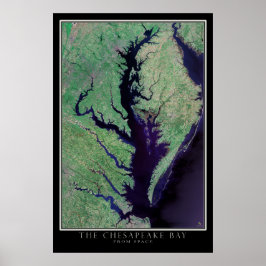Chesapeake Bay Maryland - Virginia Satellite Karta Poster