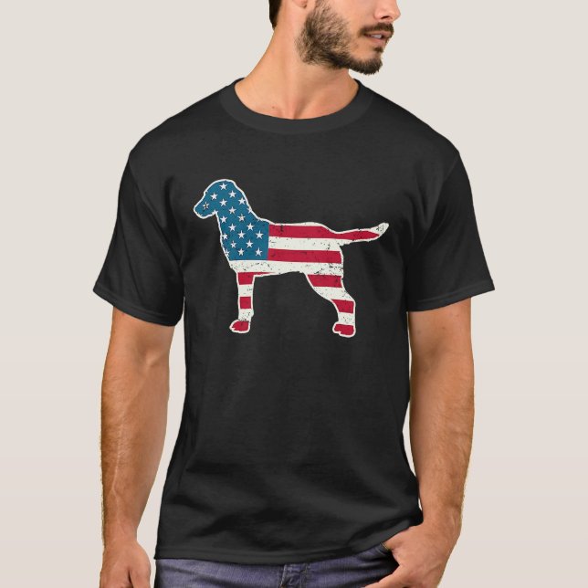 Chesapeake Bay Retriever 4 juli män USA Ameri T Shirt (Framsida)