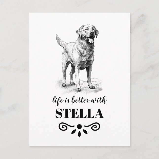 Chesapeake Bay Retriever Anpassningsbar hund namn Vykort (Framsida)