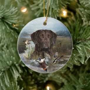 Chesapeake Bay Retriever, Art Julgransprydnad Keramik