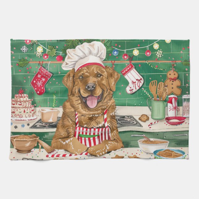 Chesapeake Bay Retriever Baking: God jul Kökshandduk (Horisontell)