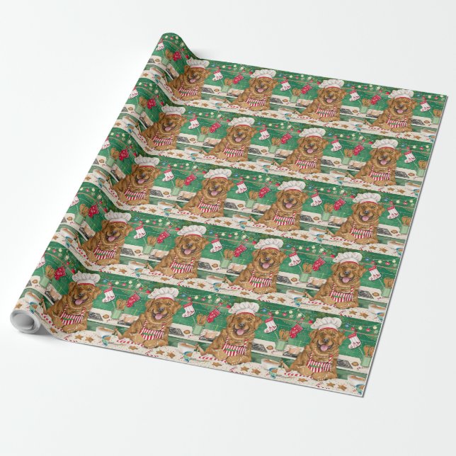 Chesapeake Bay Retriever Bakning: Festiv Jul Presentpapper (Utrullad)