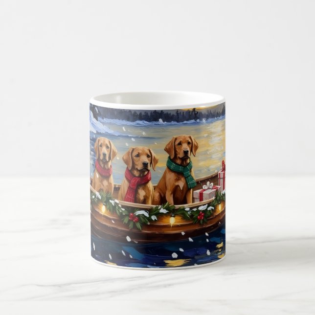 Chesapeake Bay Retriever Christmas Boat Holiday Kaffemugg (Center)