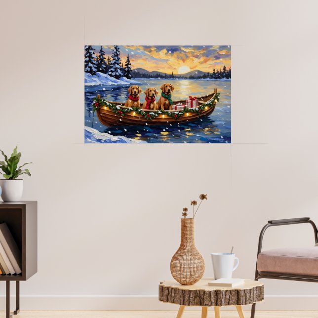 Chesapeake Bay Retriever Christmas Boat Holiday Poster (Vardagsrum 3)