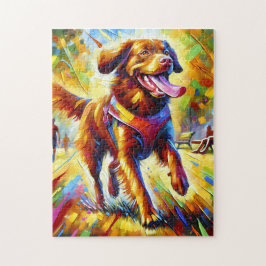 Chesapeake Bay Retriever Hundporträtt Akrylmålning Pussel