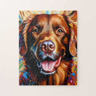 Chesapeake Bay Retriever Hundporträtt Akrylmålning Pussel