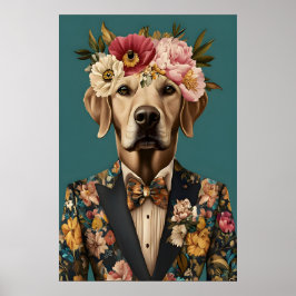 Chesapeake Bay Retriever i kostymaffisch Poster