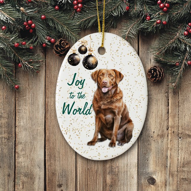 Chesapeake Bay Retriever Joy till World Helgdag Julgransprydnad Keramik (Skapare uppladdad)
