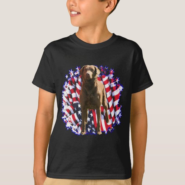 Chesapeake Bay Retriever Patriot T-shirt (Framsida)