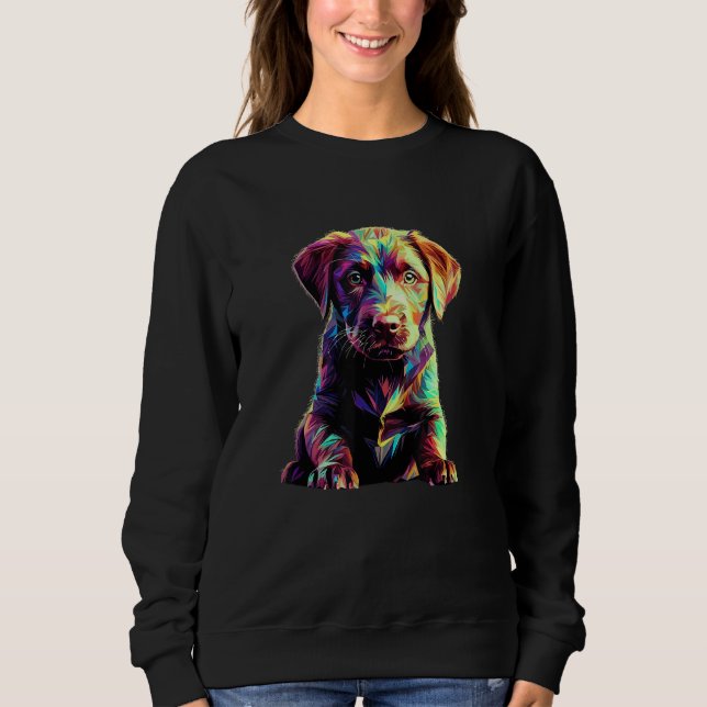 Chesapeake Bay Retriever Puppy Dog Pop Art T Shirt (Framsida)