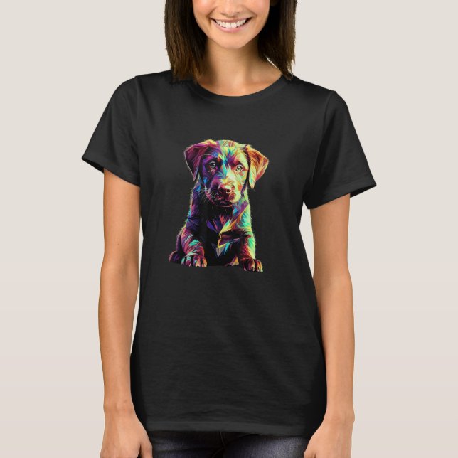Chesapeake Bay Retriever Puppy Dog Pop Art T Shirt (Framsida)